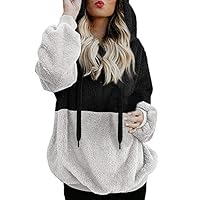 KIZOOM Womens Long Sleeve Zip Sweatshirts Casual Soft Fleece Pullover Loose Winter Warm Sweatershirt Top Outwear Coat