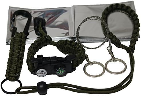 Aopet Outdoor Survival Kits Emergency Adventure Tools Multi Professional Sets Survival Bracelet Thermal Blankets Camping/Wilderness/Traveling/Mountaineering/Hunting