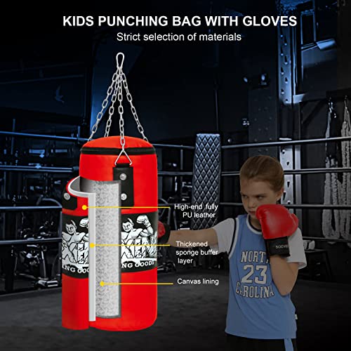 Kids Punching Bag Set Gloves Included Chain and Hook Included, Training in Martial Arts / Boxing