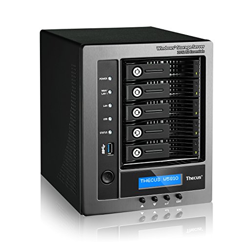 Thecus-W5810-5-Bay-WSS-NAS-with-Intel-Celeron-J1900-Quad-Core-4GB-RAM-Windows-License-Included-MetallicBlack
