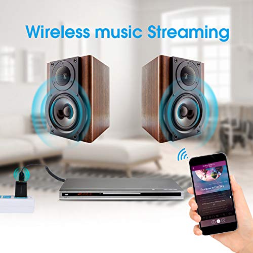 Bluetooth Receiver, Bluetooth Car Aux Adapter,TOPOINT Car Stereo Receiver with Built-in Microphone, Hands-Free Calling, 2 USB Ports Car Charger, 3.5mm Stereo Jack Adapter for Home Audio
