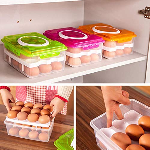 Cibenid Double Layer Multifunctional Portable Kitchen Egg Storage Boxes Food Storage & Organization Sets