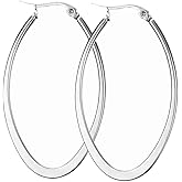 Cinlan Titanium Steel Hoop Earrings for Womens Sensitive Ears