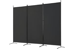 Spurgehom 3 Panel Room Divider Folding Partition Privacy Screens, Freestanding Fabric Room Panel Portable Room Partition Wall Dividers for Home Office Restaurant, 102" W X 71" H (Black)