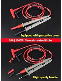 HUASOET - Juego de cables universales de prueba de multímetro digital de 1000 V, medidor, inspección, prueba eléctrica, multimedidor y accesorios duraderos