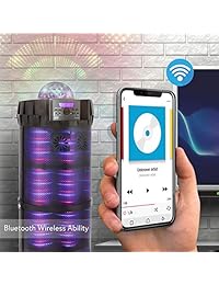 Sistema inalámbrico de estéreo Boombox para exteriores   Bocina recargable compatible con Bluetooth portátil de 800 vatios con radio FM Reproductor de USB   MP3 auxiliar, 1 4 "in, Luces LED   Micrófono, Cable de audio remoto   Pyle PBMSPG290