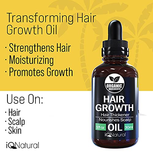 IQ Natural Hair Growth Oil Serum for Women and Men, Jamaican Black