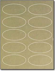 Amazon.com : Inkjet Gold Foil Labels, 1 3/4" x 3 3/4" Oval - 10 Sheets ...