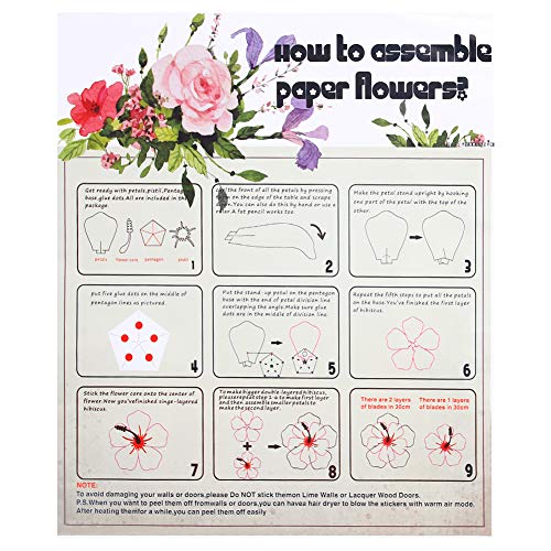 DomeStar Paper Flower Decorations, Paper Artificial Flowers Hawaiian Flowers Mexican Paper Flowers Moana Hawaiian Party Decorations