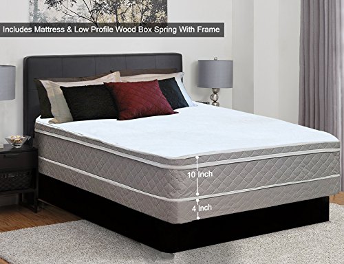 Full Assembled Orthopedic Mattress and 4" Box Spring/Foundation Set with Frame,
