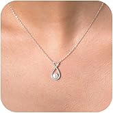 S925 Sterling Silver Freshwater Pearl Necklace for Women, 18K White Gold Plated Mobius Strip Circle Necklace, Infinity Pearl Pendant Anniversary Birthday Gifts for Wife Mom Grandma Sister