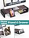 Adjustable Monitor Stand Klearlook Computer Monitor Riser with Storage Drawer Tablet & Phone Stand Holder for Monitor Laptop Printer Fax Machines[Black]thumb 3