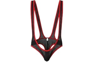Men’s Mesh Jockstrap Bodysuit Stretch Wrestling Singlet Breathable One Piece Leotard Lightweight Athletic Underwear