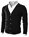 Ohoo Mens Slim Fit Ribbed Knit Cardigan With Pockets