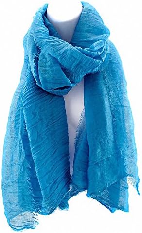 Sassy Scarves Women's Fashion Stylish Plain Light Weight Oblong Scarf (Blue)