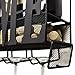 Wall Mounted Metal Home Wine Rack with Glass Holder with Cork Storage Decorative Kitchen Hanging Bottle Glasses Shelf Stemware for Living Room Decor by Gift Boutique