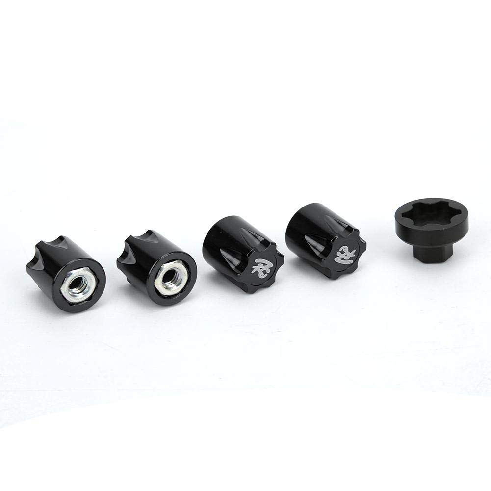 Tbest 4pcs RC Wheel Rim Center Cap Cap M4 Nut for RC Car Wheel Cap for Traxxas TRX4 Axial SCX10 90046 D90 RC Car(Black)