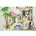 Flever Dollhouse Miniature DIY Music House Kit Creative Room With Furniture for Romantic Valentine's Gift(Blue Sea And Romantic Sky)