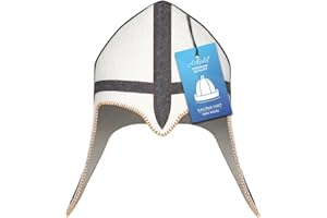 ASKOLD Wool Sauna Hat Viking Finnish Sauna Hat Ukrainian Banya Hat for Men Sauna Cap for Men Felt White