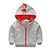 CANIS Baby Boys Toddler Long Sleeve Dinosaur Hoodies Zip-up Jacket