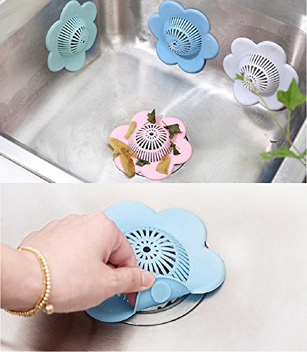 Wild Tribe Bathtub and Shower Drain Protectors with Suction Cups Easiest Hair Catchers Soft Silicone 4 flower