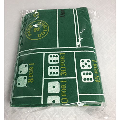Yuanhe Blackjack and Craps 2-Sided Casino Table Felt Layout