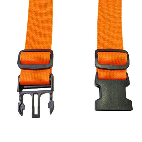RORAIMA Adjustable Handle Straps 6 ft up to 12 ft 1.5 inch Wide Nylon Fabric 2 Pcs/set color Orange Can be used as Kayka, SUP Paddleboard Carrier/Storage Sling