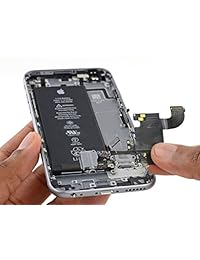 Conector USB Lightning de carga y conector para auriculares + cable de micrófono Flex + antena celular de repuesto para iPhone 7 4,7" (todos los portadores) (negro)