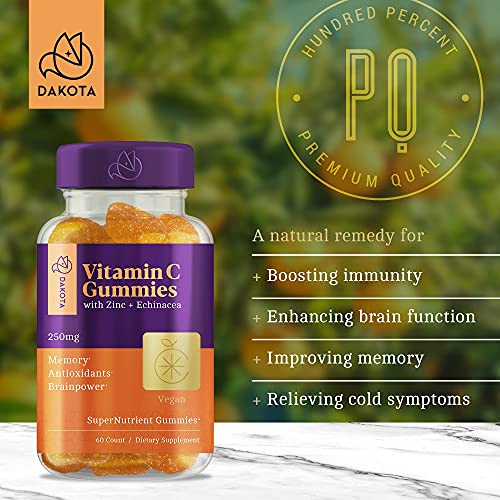 Vitamin C Gummies with Zinc Echinacea for Adults Kids Chewable VIT C Immune Support Supplement