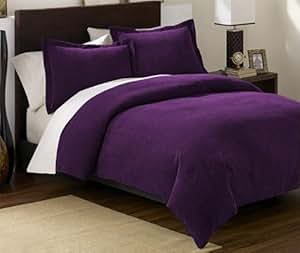 Amazon.com: Chezmoi Collection 3 Pieces Solid Purple Soft