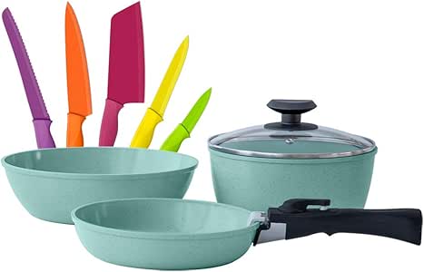 JADE COOK Batería de cocina Jade Smart + Set de cuchillos de cocina