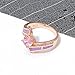 CiNily Rose Gold Plated Created Pink Fire Opal Pink Topaz Zircon Rings for Women Gemstone Ring Size 8