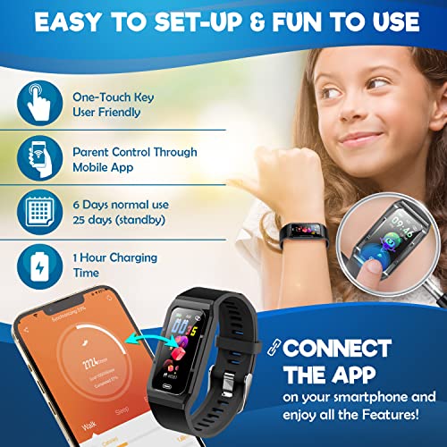Inspiratek Kids Fitness Tracker for Girls and Boys (Age 516