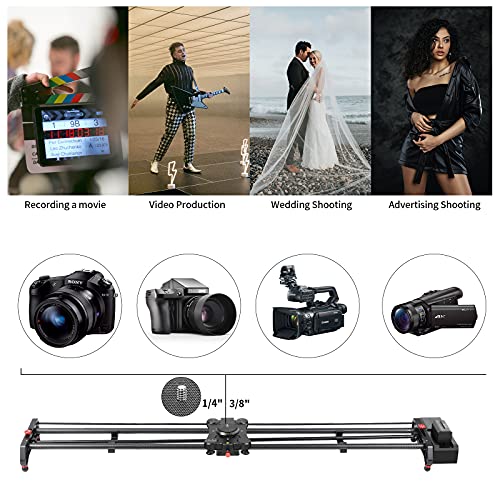 GVM Motorized Camera Slider,48" Wireless Carbon Fiber Dolly Rail Camera