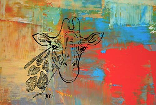 Children's Room Giraffe Print,animal Print, Housewarming Gift, Gift under 15, Safari Print, Animal Prints, Jungle Giraffe, Bright Colors, Kitchen Decor, Children's Room Decor, Nursery Decor