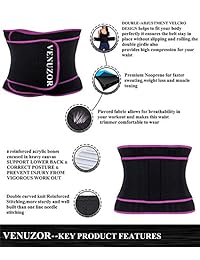 VENUZOR Cinturón de entrenamiento de cintura para mujer   Cinturón reductor de cintura   Cinturón deportivo para pérdida de peso