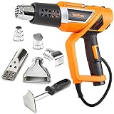 VonHaus Professional Electric Heat Gun Set with Twistable Nozzle, 3 Temperature Settings, Adjustable Handle and 5 Accessories for Heating BBQ Grills, PVC Shrink, Stripping Paint, Soldering Pipes