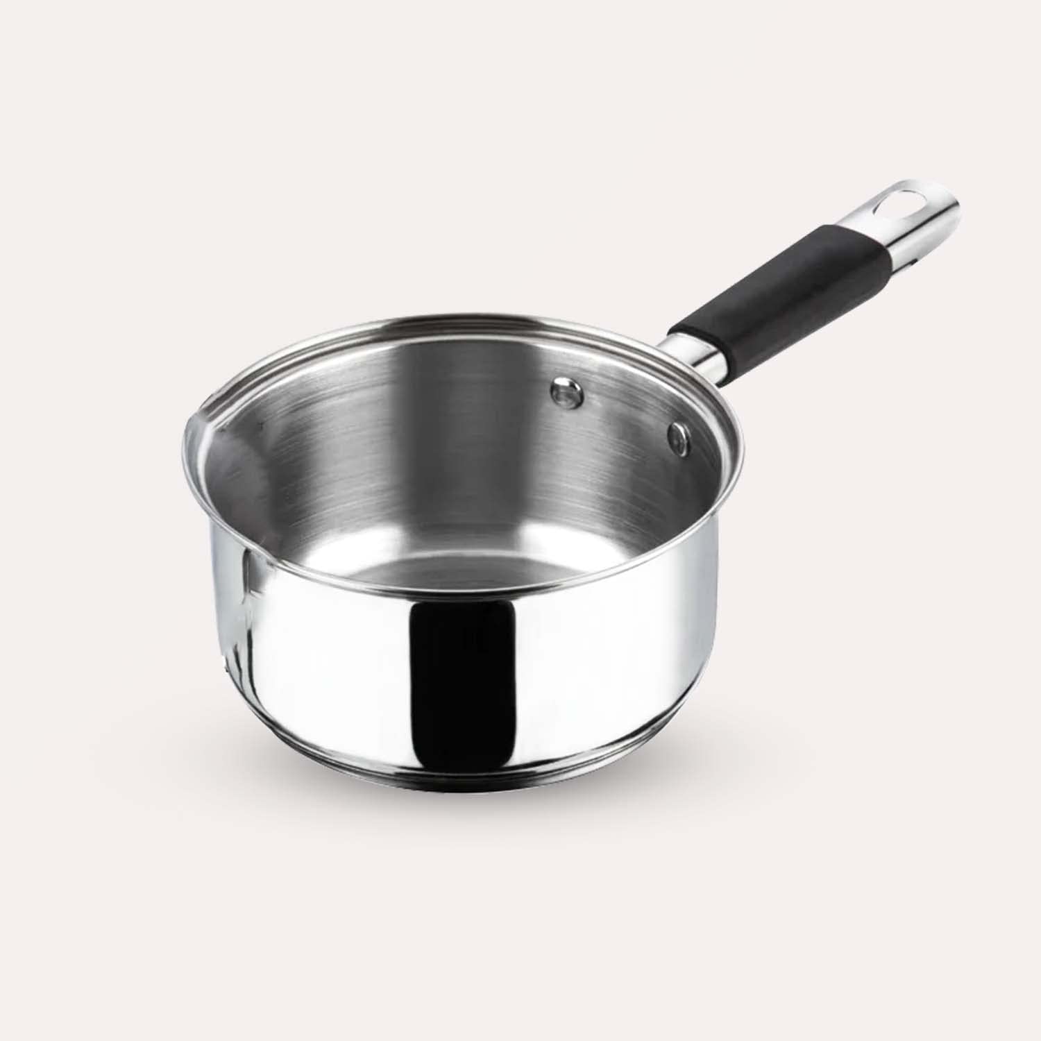 Professional Induction-Safe Stainless Steel Milk Pan, Double Pourin - Size: 18cm