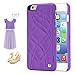 For iPhone 6 Wallet Case & iPhone 6S Wallet Case, FLOVEME [Slim Fit] [Hidden Mirror] Premium Wallets Cash ID Credit Card Slots Holder with Kickstand Feather Hard PC Back Cover, Purple