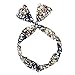 Carede Cute Rabbit Ear Twist Bow Wired Headbands Headwrap Scarf Hairband Hair Holder Hair Accessory,Pack of 9