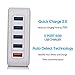 Lumsing Quick Charge 2.0 Multi-Port USB Wall Charger,40W Charging Station Dock, 1 Port QC2.0 + 4 Port with Smart IC Technology, 5 Port Wall Charging Hub for SmartPhones-Grey