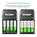 Mr.Batt Rechargeable AA AAA Charger with 700mAh High Capacity AAA Rechargeable Batteries (4 Pack)