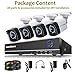 Iseeusee 4-Channel 1080N Video Security DVR Surveillance Camera Kit, 4x1280TVL 720P Indoor Outdoor Weatherproof Bullet Cameras 65 Feet Night Vision Support Smartphone Remote Access(NO HDD)