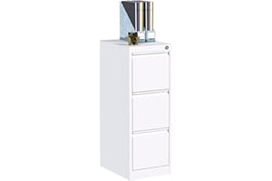 JAORD 3 Drawer Metal File Cabinet,17/'' Deep Vertical Storage Cabinet with Lock,Modern Steel for A4 Legal/Letter Size…, ZY-EJ-EC-N-B