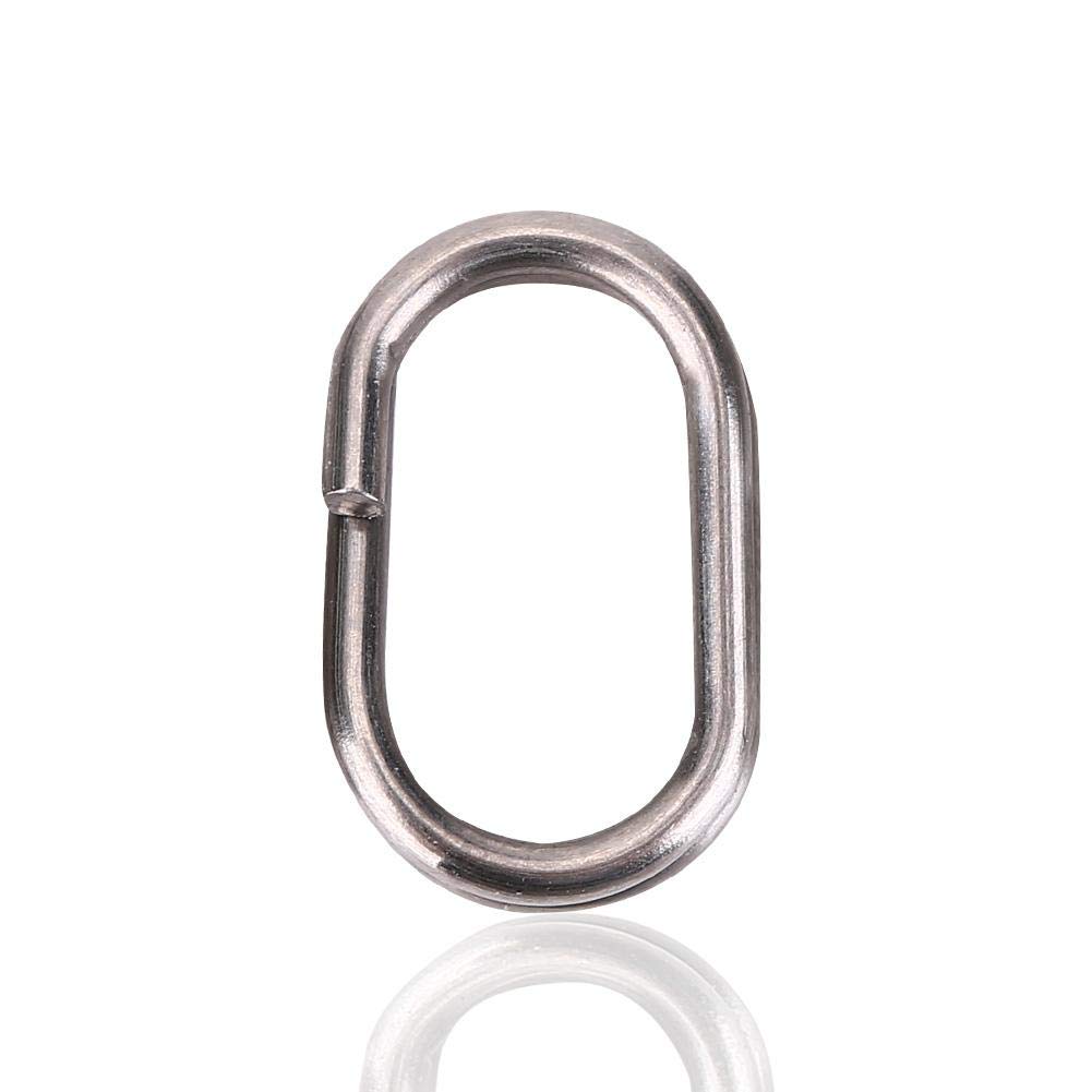 200pcs Stainless Steel Oval Split Rings Fishing Lures, Heavy Duty Open Jump Rings Silver Fishing Split Ring Swivel Snap Carp Keyrings Keychains Keys Holder Fishing Lure Tackle Connector (8 * 1 m)