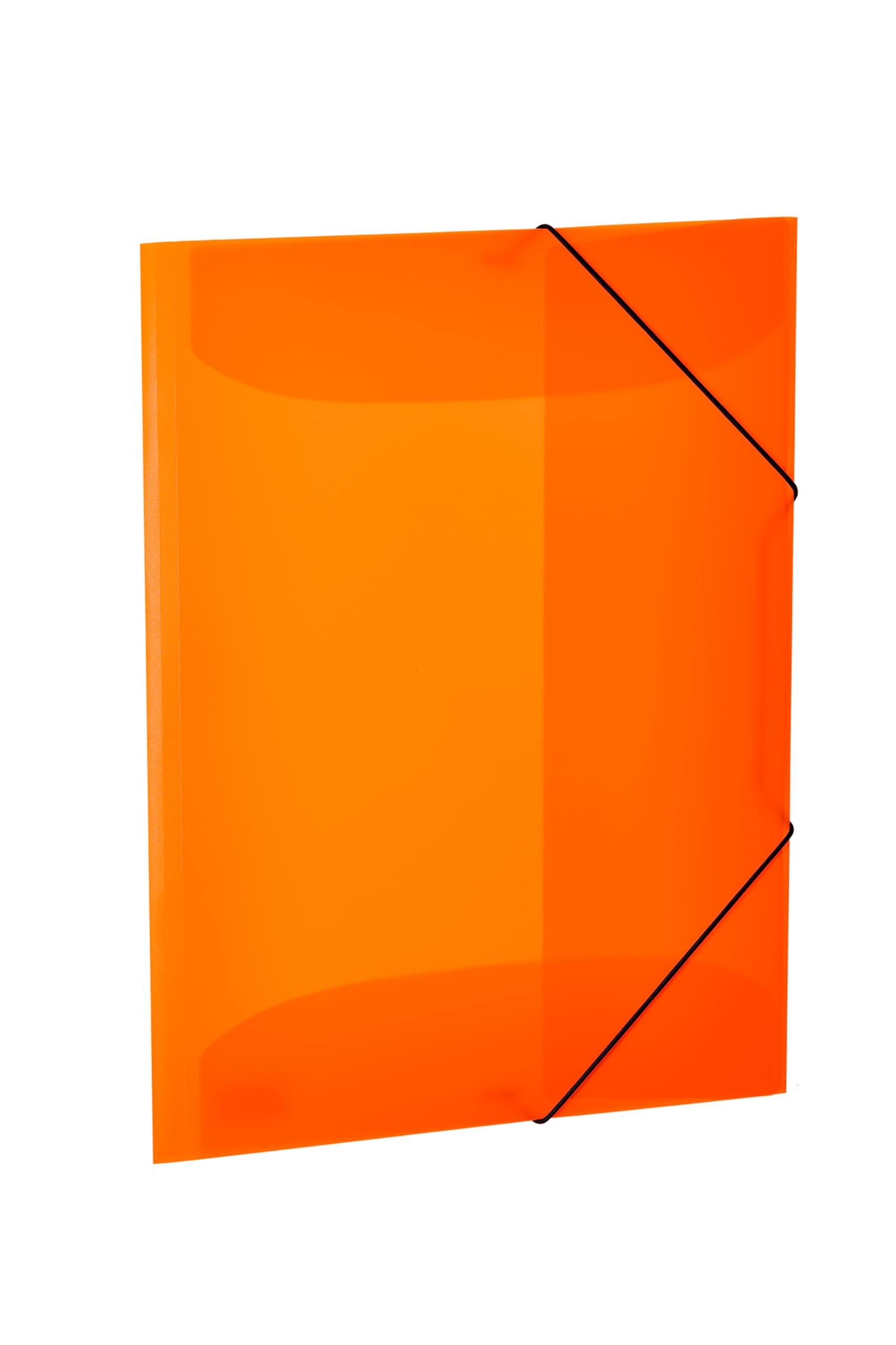 HERMA 19697 Portfolio Folder A3 Translucent Neon Orange, Set of 3, Sturdy Plastic, Washable, Heavy Duty, Organiser with Inner Flaps and Elastic Strap, Document Folder for Children, Boys, Girls