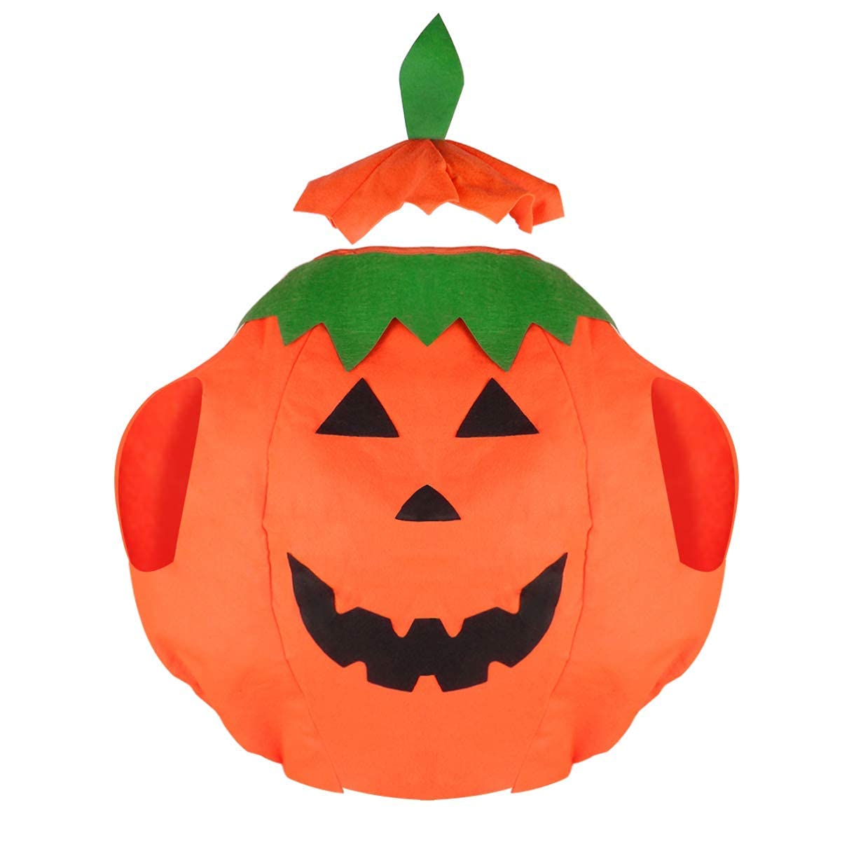 FOMIYES Funny Kids Childrens Halloween Lantern Face Pumpkin Non- woven Costume Shirt Clothes with Beanie Hat for Halloween Decoration, M