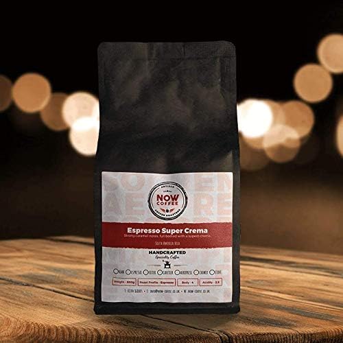 (New) Now Coffee Beans - Espresso Coffee - Espresso Super Crema - Blend - South America/Asia - Coffee Bean Blend - Espresso Roast - Whole Bean Coffee (1KG)