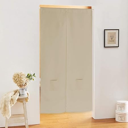 Amazon Nicetown 和風 のれん 遮光 暖簾 おしゃれ 厚地 間仕切り 目隠し ノレン 玄関 入り口 ベージュ 幅72丈150cm 1枚 のれん オンライン通販