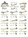 Bachelorettesy Wedding Temporary Tattoos 6 Sheets Bride Bachelorette Stickers 100+ Metallic Gold Tattoos for Bridal Party, Bachelorette Trip, Bridal Shower Party Decorations, Party Favors (Nina)